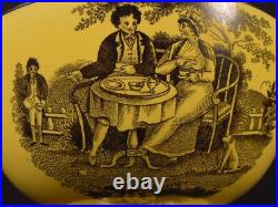 RARE c. 1820 YELLOW GLAZED CANARY WARE BOWL TRANSFERWARE STAFFORDSHIRE MINT