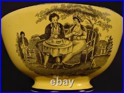 RARE c. 1820 YELLOW GLAZED CANARY WARE BOWL TRANSFERWARE STAFFORDSHIRE MINT