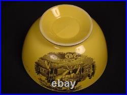 RARE c. 1820 YELLOW GLAZED CANARY WARE BOWL TRANSFERWARE STAFFORDSHIRE MINT