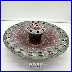 ROSEVILLE Ferella #87-8 Bowl With Attached Flower Frog EXCELLENT CONDITION