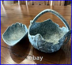 ROSEVILLE Vintage Pottery Basket And Bowl 1954