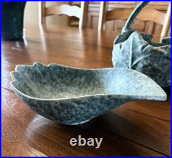 ROSEVILLE Vintage Pottery Basket And Bowl 1954