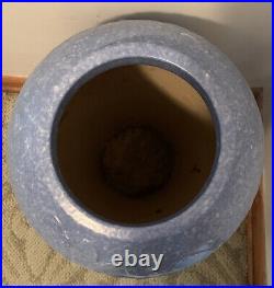 RRPCO Robinson Ransbottom Blue BowithRibbon Pottery Floor Vase 26 HUGE RARE HTF