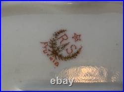 RS Prussia Reinhold Schlegelmilch Scenic Porcelain Bowl Gilt Handles c1900