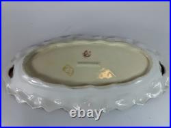 RS Prussia Reinhold Schlegelmilch Scenic Porcelain Bowl Gilt Handles c1900