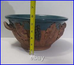 R J Crawford Handmade Signed & Dated Art Studio Bowl with Grapes And Vines