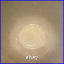 R. Ransbottom 14 Roseville Pottery Mixing Bowl #305 Cobalt Blue Bands Large