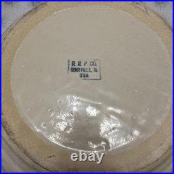 R. Ransbottom 14 Roseville Pottery Mixing Bowl #305 Cobalt Blue Bands Large