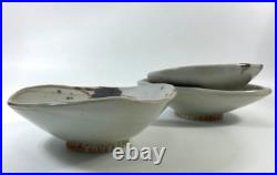 Raku Art Pottery Footed Bowls Handmade Signed Sylvia Richardson Set of 3 VTG'79