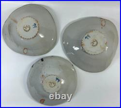 Raku Art Pottery Footed Bowls Handmade Signed Sylvia Richardson Set of 3 VTG'79