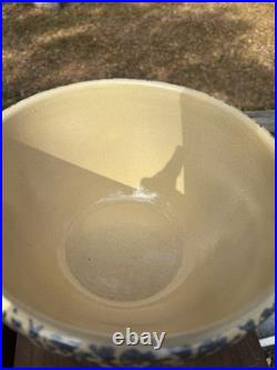 Ransbottom Roseville Pottery Wheat Blue Spongeware Nesting Mixing Bowls Set / 4