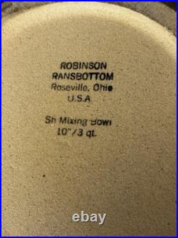 Ransbottom Roseville Pottery Wheat Blue Spongeware Nesting Mixing Bowls Set / 4