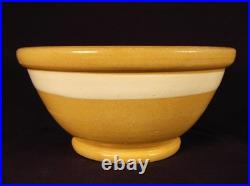 Rare 1870 Antique American 10 ¼ Single Wide White Band Bowl Yellow Ware Mint