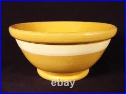 Rare 1870 Antique American 10 ¼ Single Wide White Band Bowl Yellow Ware Mint