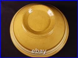 Rare 1870 Antique American 12 White & Mocha Band Bowl Yellow Ware Mint