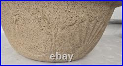 Rare Antique Japan EESO Stoneware Bowl Albany Slip Glazed Interior Swastika Mark