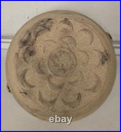 Rare Antique Japan EESO Stoneware Bowl Albany Slip Glazed Interior Swastika Mark
