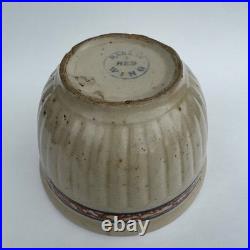 Rare Antique Red Wing Stoneware GRAY LINE or SPONGE BAND mixing bowl
