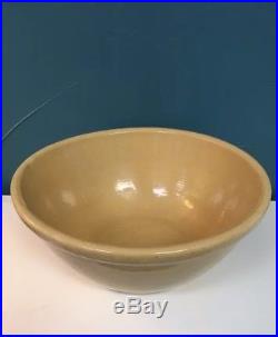Rare Antique XL Large YELLOW WARE BOWL Stoneware 14.5 Pottery unmarked vintage