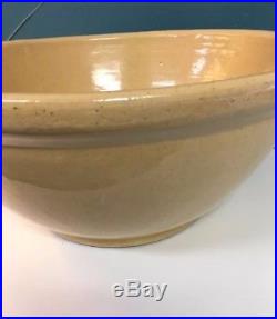 Rare Antique XL Large YELLOW WARE BOWL Stoneware 14.5 Pottery unmarked vintage
