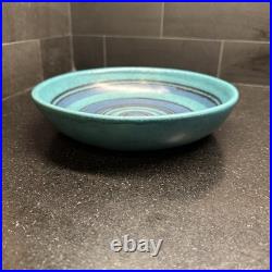 Rare Blue & Green Gulfstream Bowl #4013 by Fong Chow of Glidden Pottery Signed