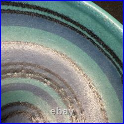 Rare Blue & Green Gulfstream Bowl #4013 by Fong Chow of Glidden Pottery Signed