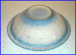 Rare Blue & White Stoneware Wash Basin Bowl Rose & Trellis Salt Glazed