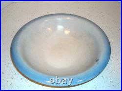 Rare Blue & White Stoneware Wash Basin Bowl Rose & Trellis Salt Glazed