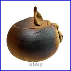 Rare Cat Face Bowl Studio Pottery Kitten Bowl Tan Brown 4.5x 5.25 Htf No Flaws