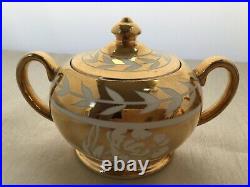 Rare Condition! Vintage Sadler Teapot, Sugar Bowl & Milk Jug Gold Lustre 1600