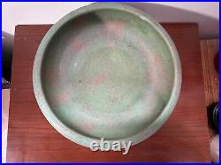 Rare Find-Antique Roseville Pottery Early Carnelian 3-Footed Console Low Bowl