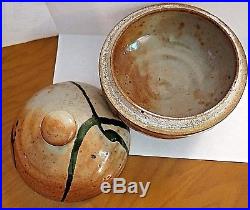 Rare HTF Vintage Warren Mackenzie Pottery Covered Bowl Box Dish w Lid Stamped