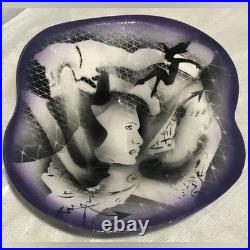 Rare Harris Cies Handcrafted Abstract Art Pottery Bowl Woman Signed 1999