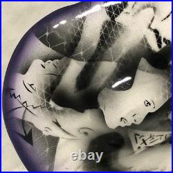 Rare Harris Cies Handcrafted Abstract Art Pottery Bowl Woman Signed 1999