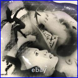 Rare Harris Cies Handcrafted Abstract Art Pottery Bowl Woman Signed 1999