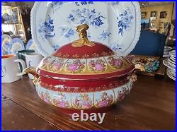Rare J. W. K. Bavaria Germany Porcelain Tureen Vegetable Bowl