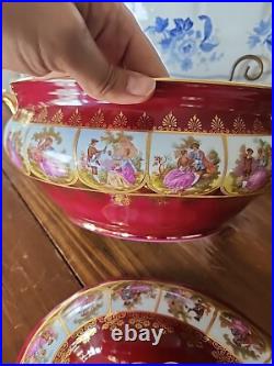 Rare J. W. K. Bavaria Germany Porcelain Tureen Vegetable Bowl
