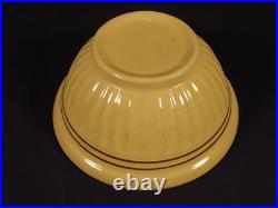 Rare Large 8 Fluted Brown Band Bowl Yellow Ware