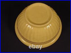 Rare Large 8 Fluted Brown Band Bowl Yellow Ware