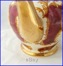 Rare Sought AfterBeautiful Vintage Sadler Burgundy Floral Teapot and Sugar Bowl