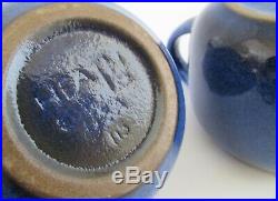Rare VTG Heath Ceramics Pottery Moonstone Blue Creamer & Sugar Bowl