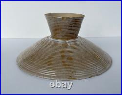 Rare Vintage 1960s Zanesville Ceramic Compote Stone Age Modern Homespun Bowl