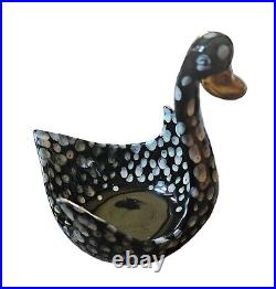 Rare Vintage Aldo Londi Bitossi MCM Italian Pottery Duck Bowl 6x5x6