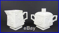 Rare Vintage Boehm Porcelain 3pc Rose Coffee Set Pot Creamer Sugar Bowl Tea