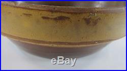 Rare Vintage Early Texas Meyer Pottery Stoneware Bowl 12 Brown/Tan Glaze