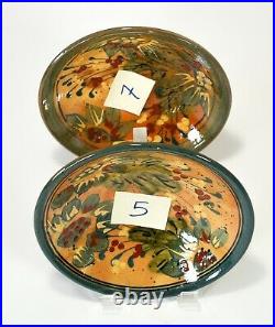 Rare Vintage FF Griffi Cassis Corsica Terracotta Handpainted Coupe Cereal Bowls