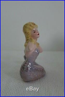 Rare Vintage Florence Ceramic Merrymaids Mermaids Figurines with 16 Shell Bowl