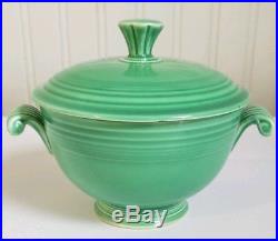Rare Vintage Green Fiestaware Covered Onion Soup Bowl