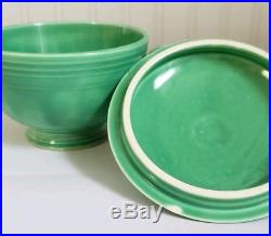Rare Vintage Green Fiestaware Covered Onion Soup Bowl
