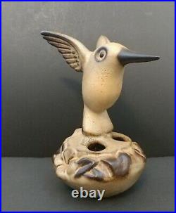 Rare Vintage Howard Pierce Ceramic Hummingbird Feeder/Flower Frog MCM